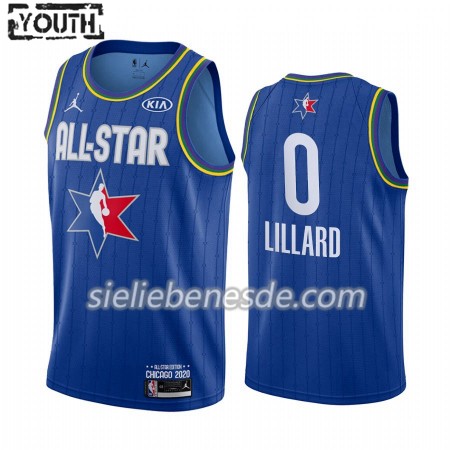 Kinder NBA Portland Trail Blazers Trikot Damian Lillard 0 2020 All-Star Jordan Brand Blau Swingman